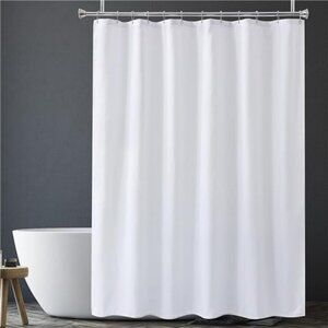 White Waterproof Shower Curtain Liner Heavy Duty Fabric Washable 72 x 72
